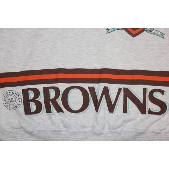Vintage Long Gone Cleveland Browns NFL Crewneck Sweatshirt Men's L Gray - Picture 8 of 13